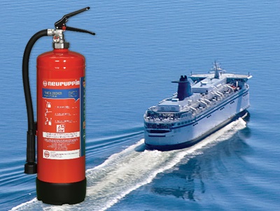 fire extinguisher overlaid ship