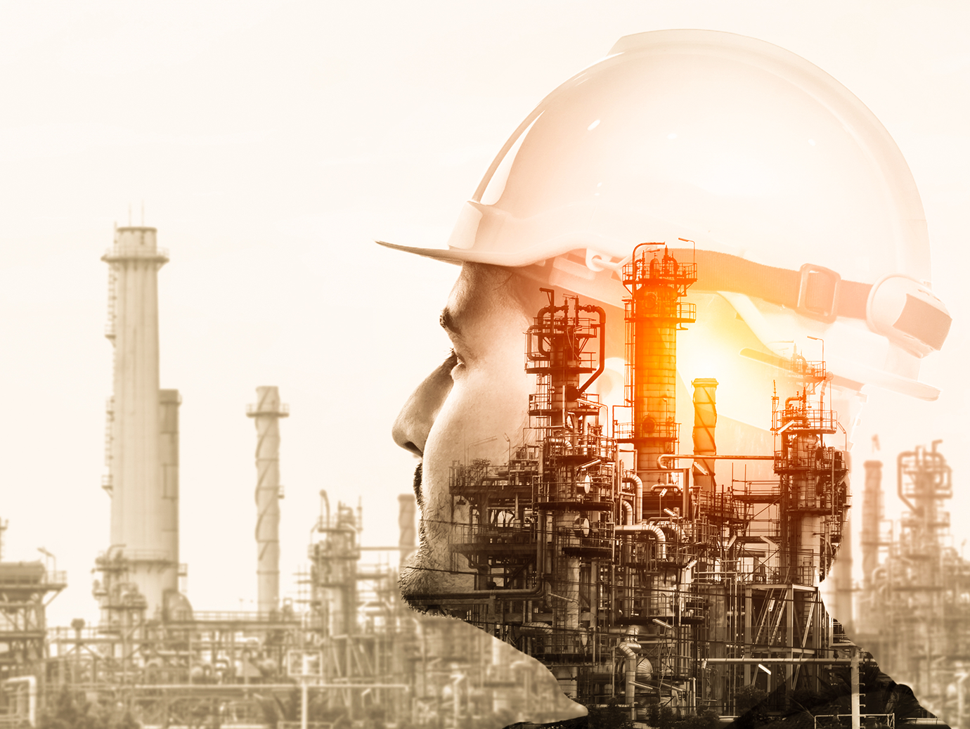 Future factory plant and energy industry concept in creative graphic design.
