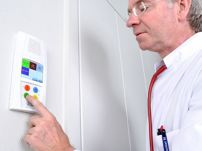 Man operating CT Touch by Johnson Controls